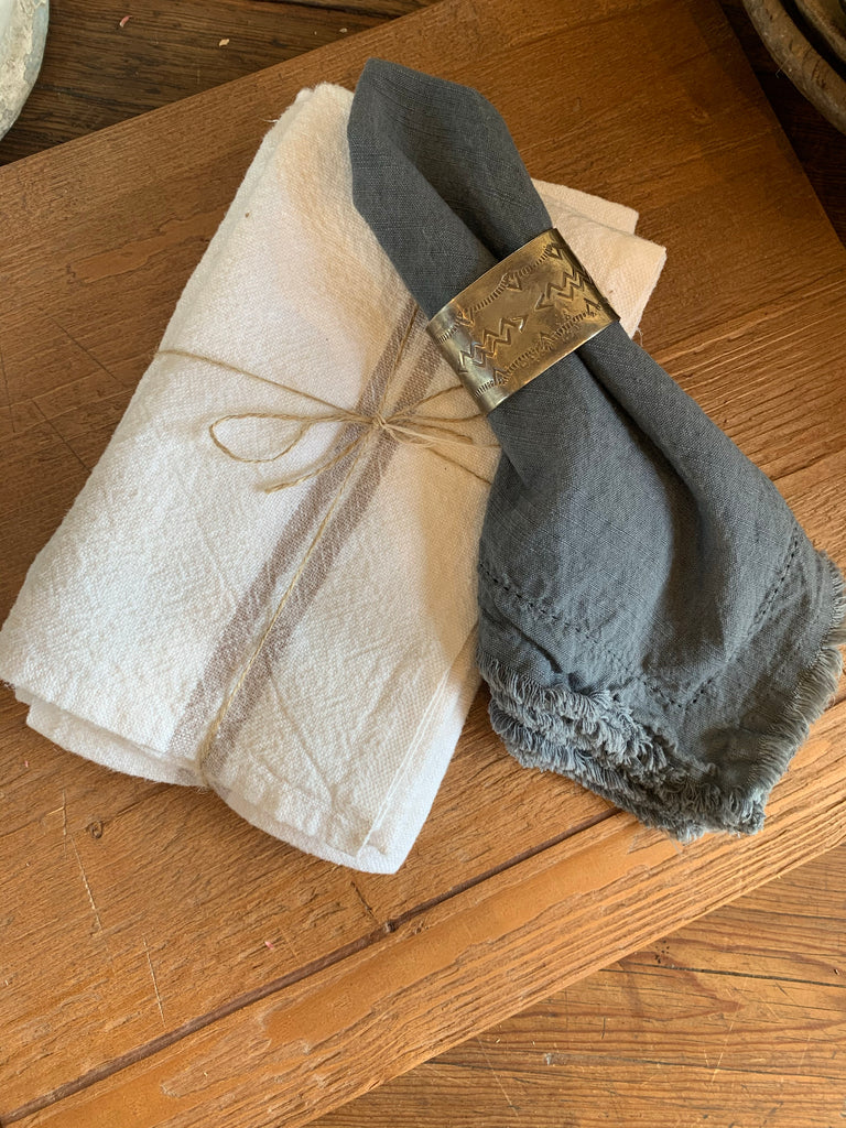Stamped Silver Napkin Rings
