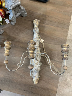 Pair of Hand Carved Candle Sconces